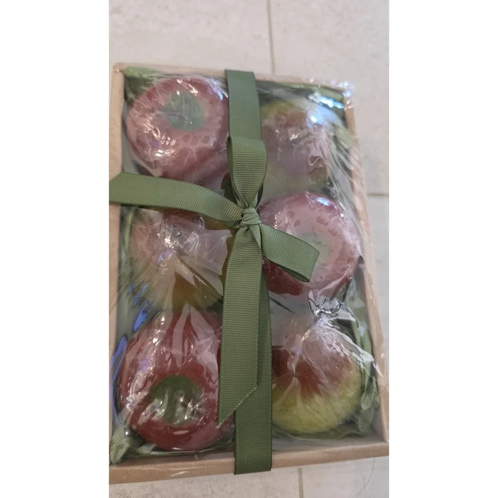 NIB VTG 2006 Fruit Candles Set Of 6 Apples & Pears Cottagecore Grandmillennial